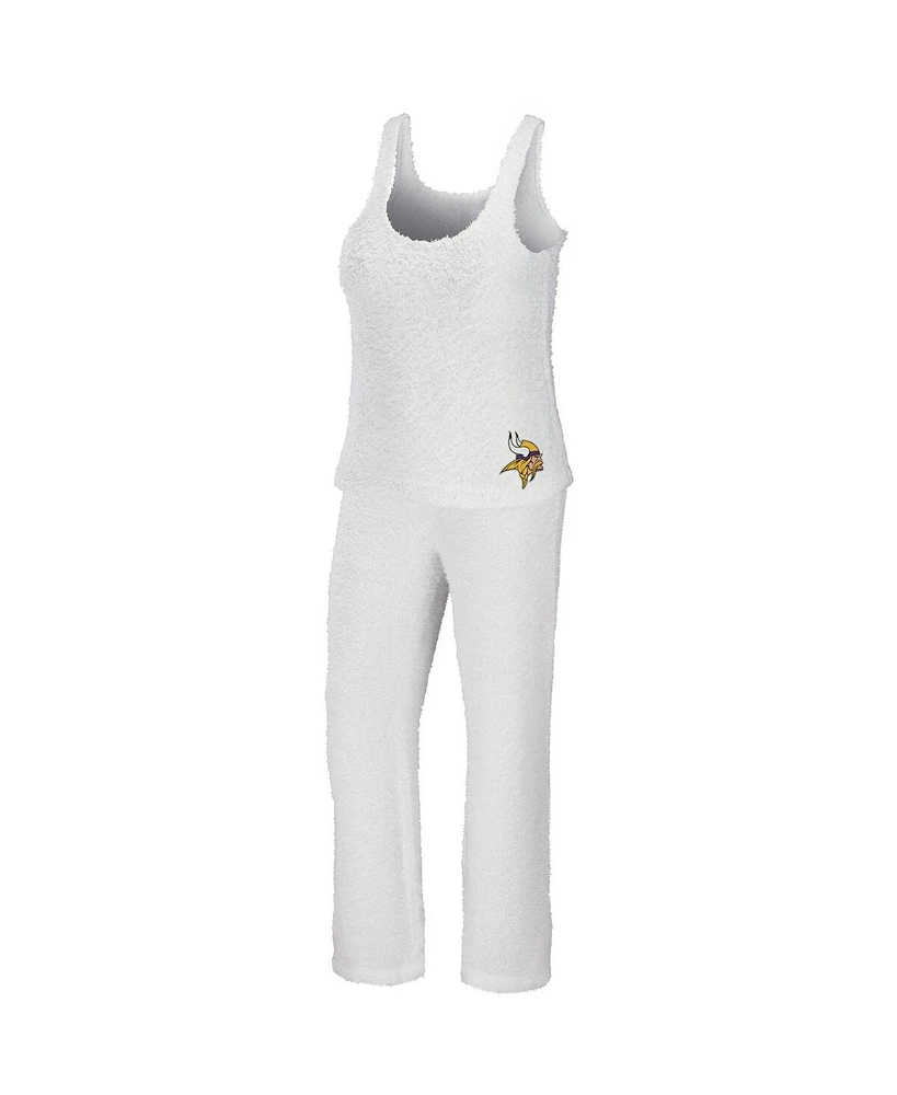 Women's Wear by Erin Andrews Cream Minnesota Vikings Plus Cozy Scoop Neck Tank Top and Pants Set