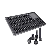 Powerbuilt 63 Piece 6 Point Sae and Metric Pro Tech Impact Socket Set