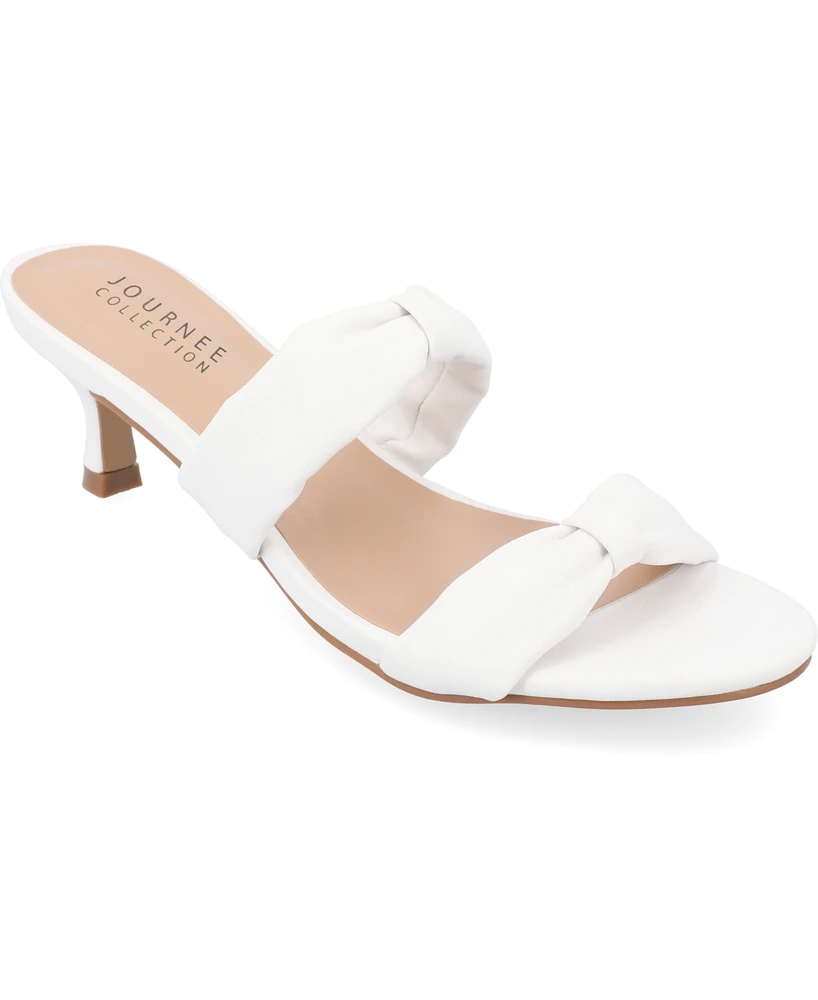 Journee Collection Women's Dyllan Double Strap Kitten Heel Dress Sandals