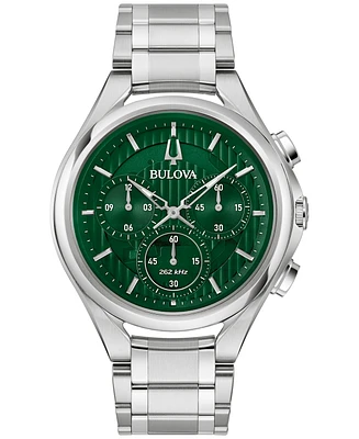 Bulova Men's Chronograph Curv Stainless Steel Bracelet Watch 44mm