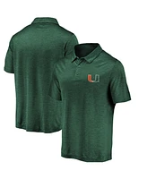 Men's Fanatics Green Miami Hurricanes Primary Logo Striated Polo Shirt