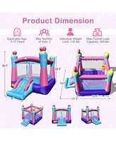 Inflatable Bounce House 3-in-1 Princess Theme Inflatable Castle w/ 480W Blower
