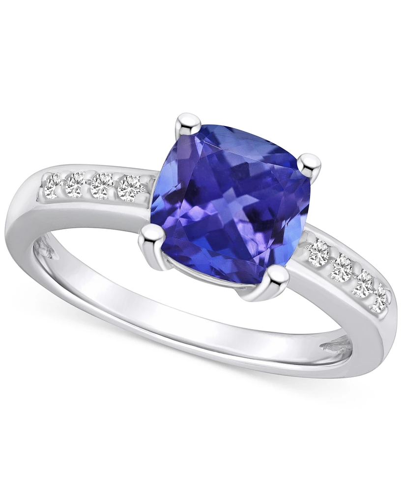 Tanzanite (2-1/3 ct. t.w.) & Diamond (1/8 Cushion Ring 14k Gold