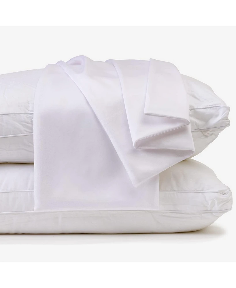 Micropuff Breathable Hypoallergenic Microfiber Pillow Cases – White (4 Pack)