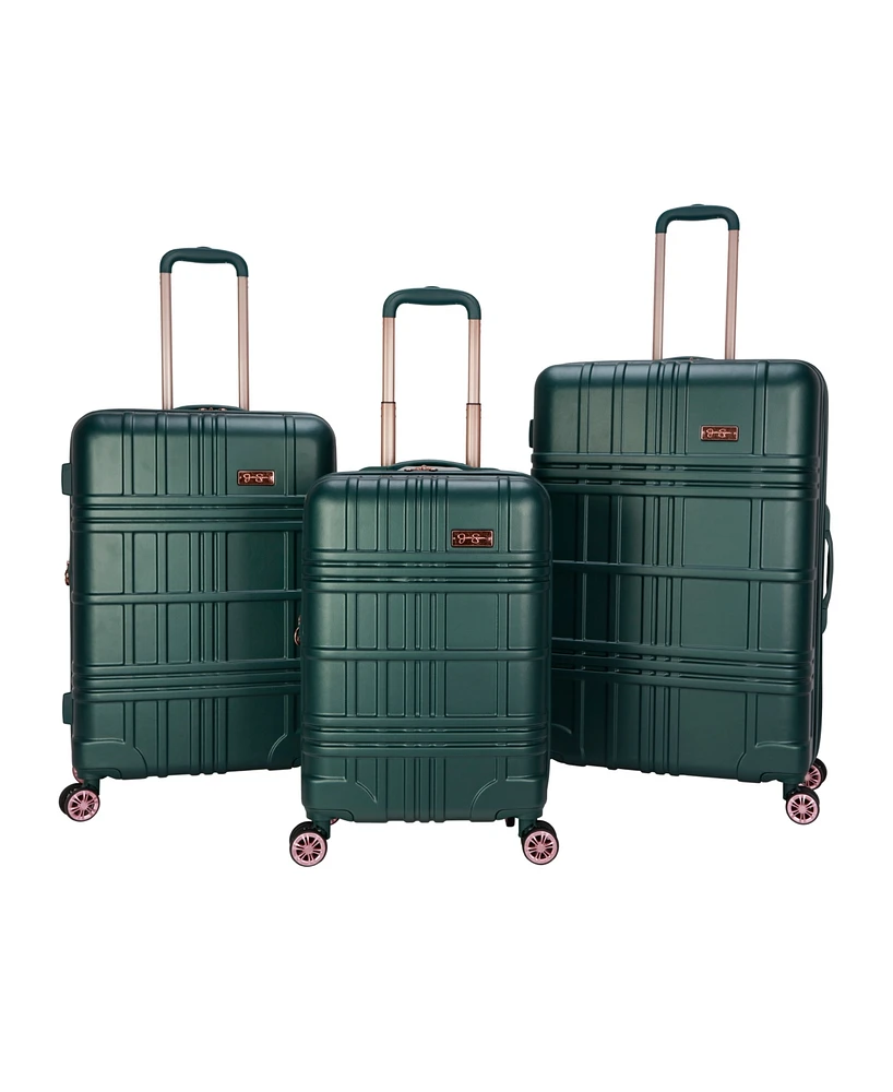 Jessica Simpson Jewel Plaid 3 Piece Hardside Luggage Set