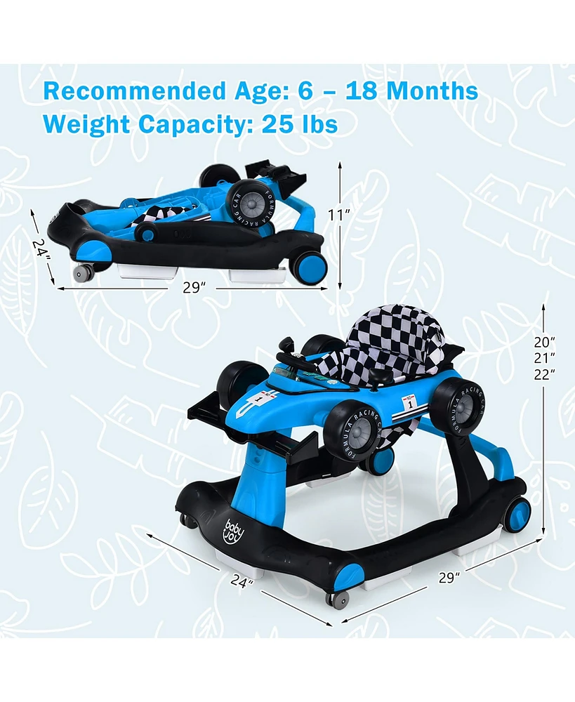 Costway Baby 4-in-1 Walker Foldable Activity Push Adjustable