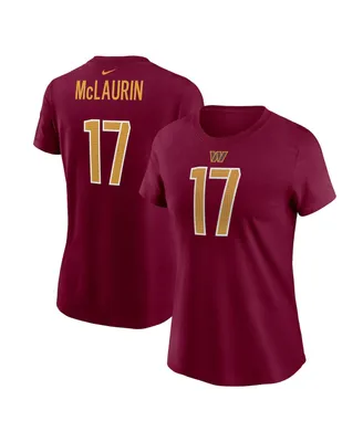 Women's Nike Terry McLaurin Burgundy Washington Commanders Player Name and Number T-shirt