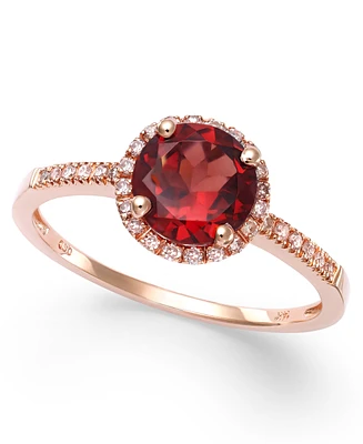 Amethyst (1-1/6 ct. t.w.) and Diamond (1/8 Ring 14k Gold