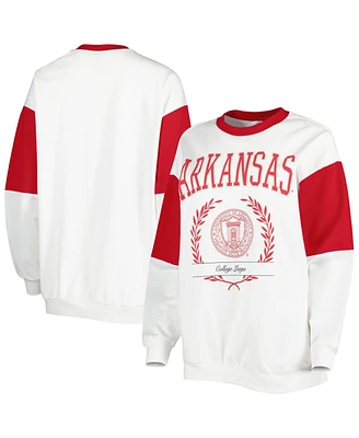 Women's Gameday Couture White Arkansas Razorbacks It's A Vibe Dolman Pullover Sweatshirt