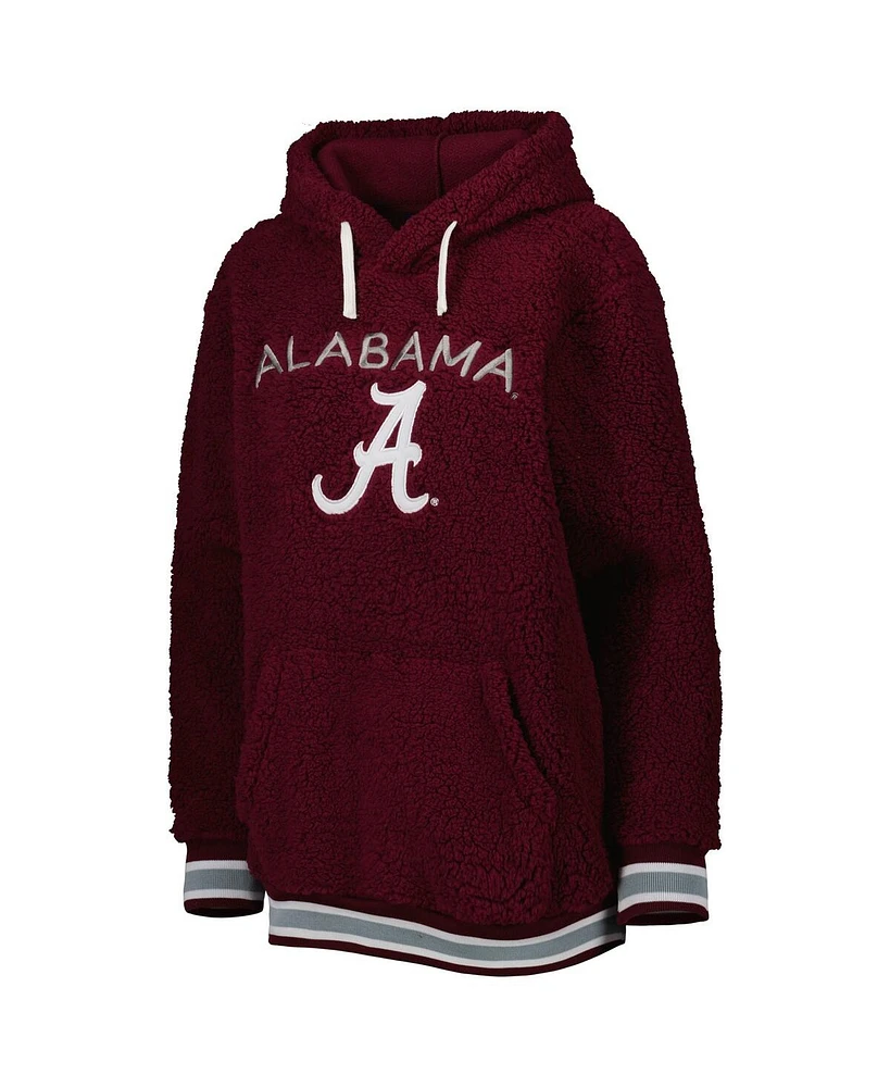 Women's G-iii 4Her by Carl Banks Crimson Alabama Crimson Tide Game Over Sherpa Pullover Hoodie