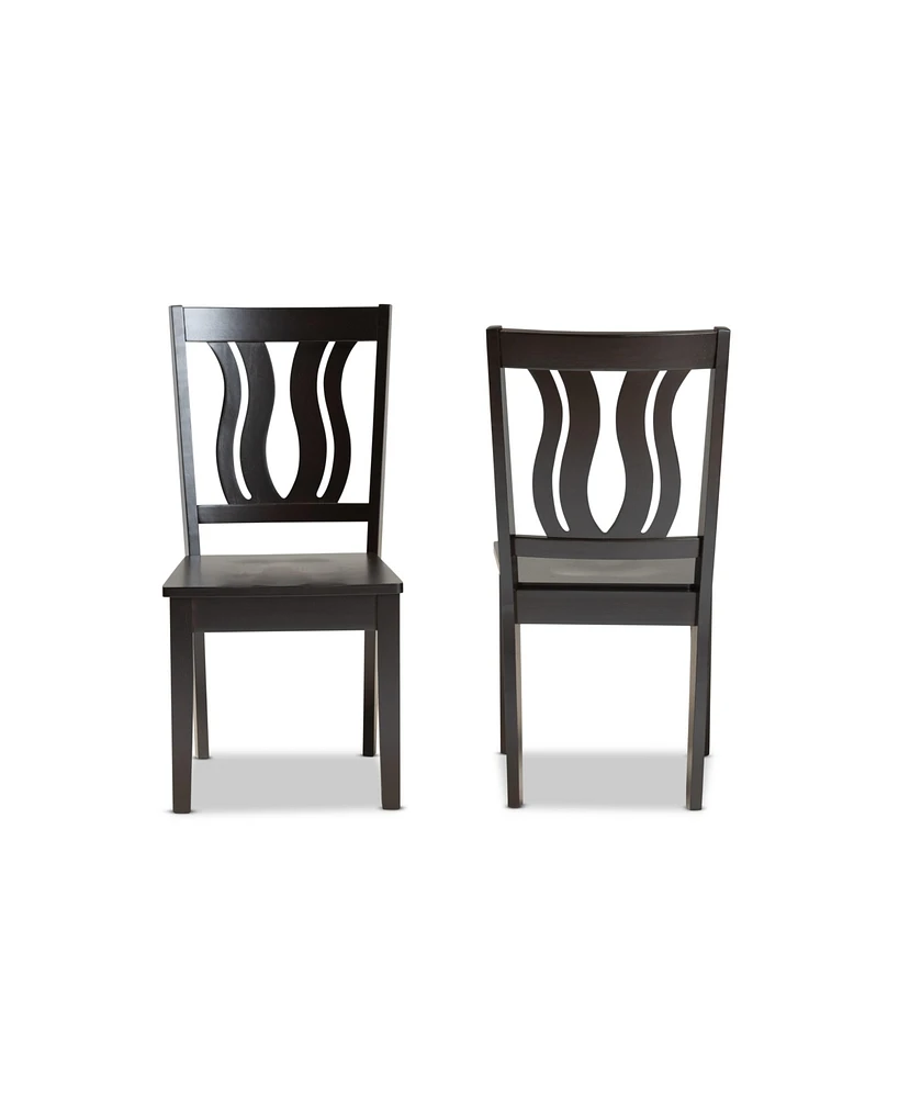 Baxton Studio Fenton Modern and Contemporary Transitional 2-Piece Finished Wood Dining Chair Set