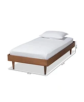 Baxton Studio Rina Mid-Century Modern Twin Size Finished Wood Platform Bed Frame