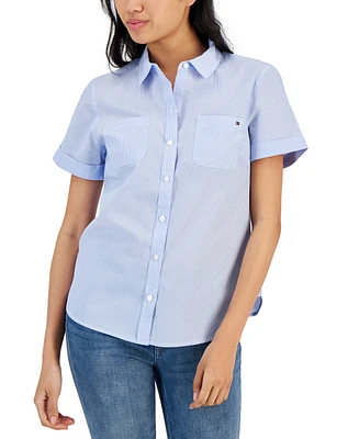 Tommy Hilfiger Women's Striped Cotton Camp Shirt