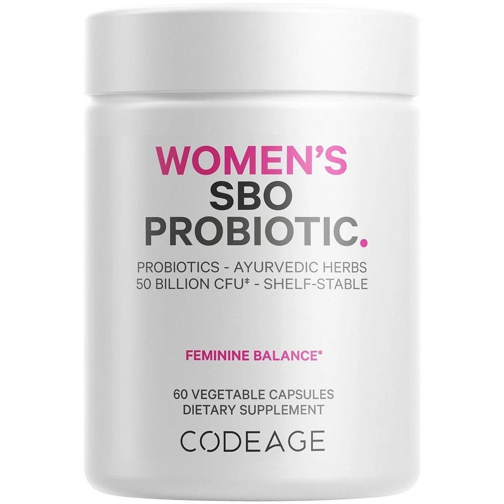 Codeage Women's Probiotics Supplement - 50 Billion CFUs - Sbo Probiotics & Prebiotics - Cranberries - Feminine Health