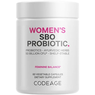 Codeage Women's Probiotics Supplement - 50 Billion CFUs - Sbo Probiotics & Prebiotics - Cranberries - Feminine Health