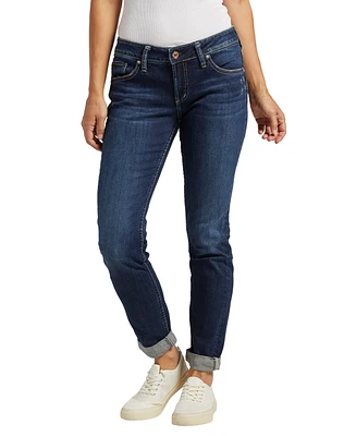 Silver Jeans Co. Women's Boyfriend Mid Rise Slim Leg