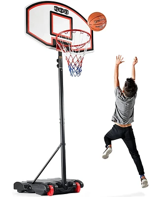 Kids Adjustable Basketball Hoop Height 5 - 7 Ft - Portable Basketball Hoop