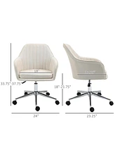 Vinsetto Office Computer Chair w/Tub Shape Design, & Lined Pattern Back,