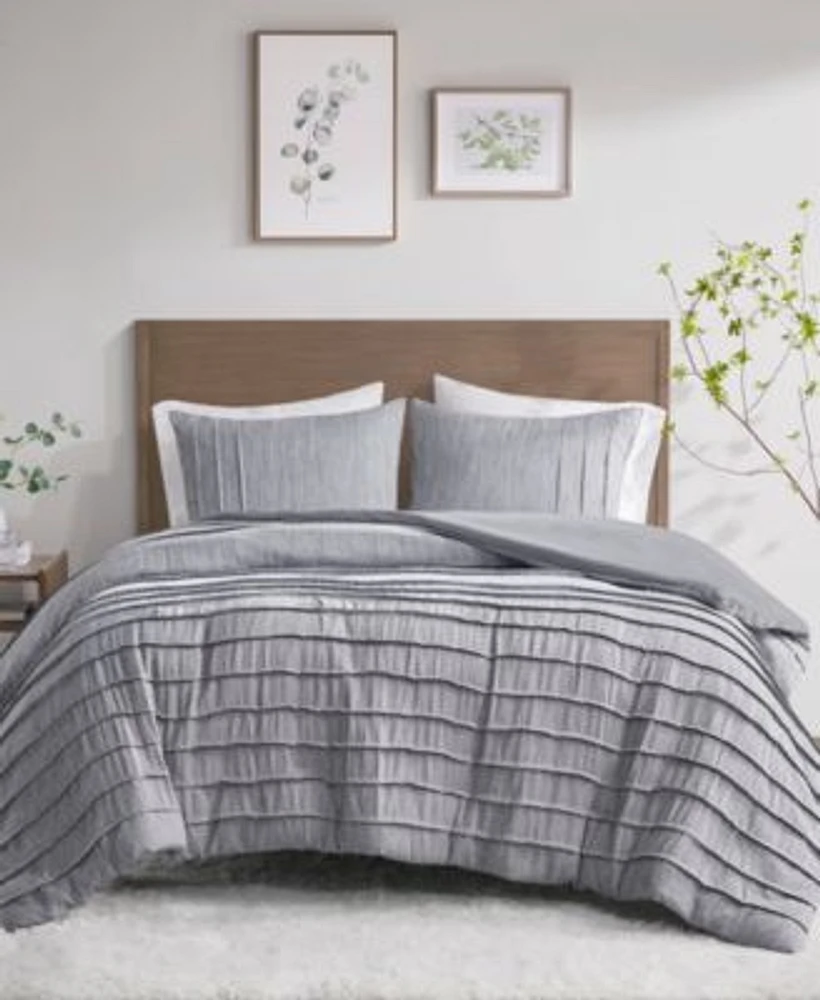 Beautyrest Maddox Striated Cationic Dyed Oversized Duvet Cover Sets