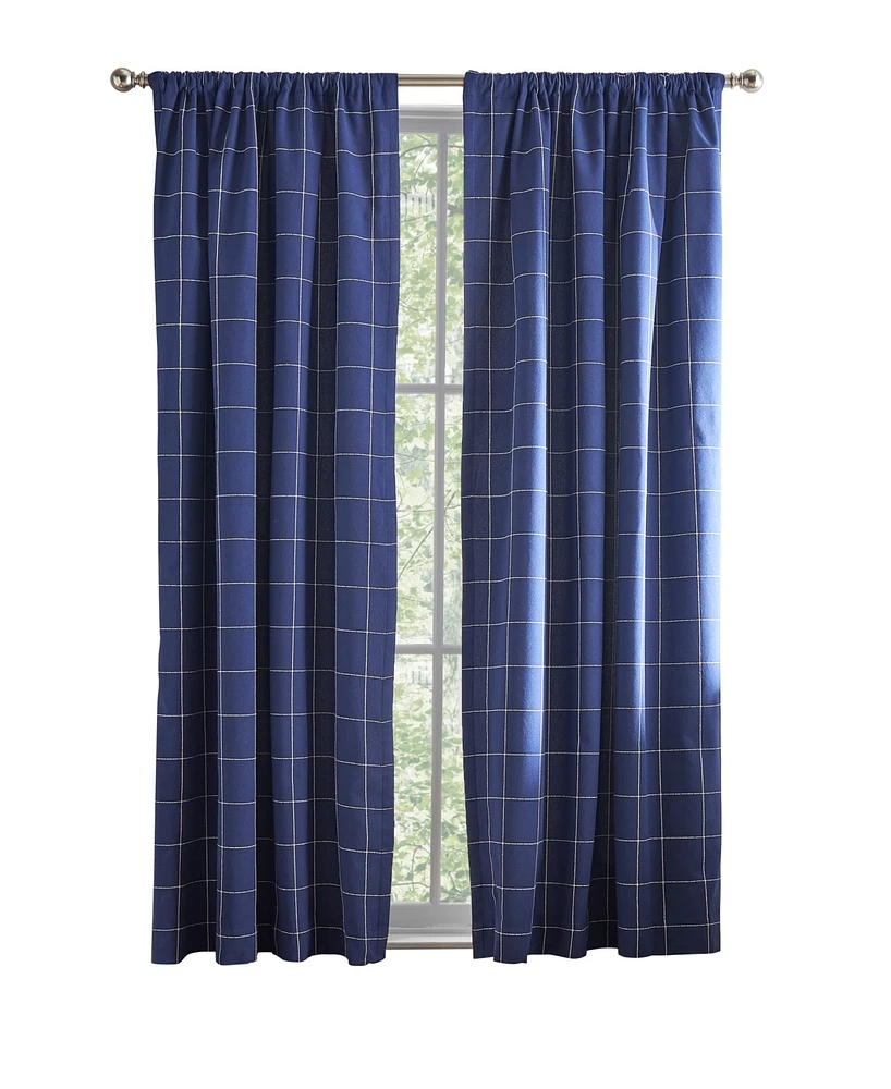 Tommy Hilfiger Big Check Pole Top Blackout 2-Piece Curtain Panel