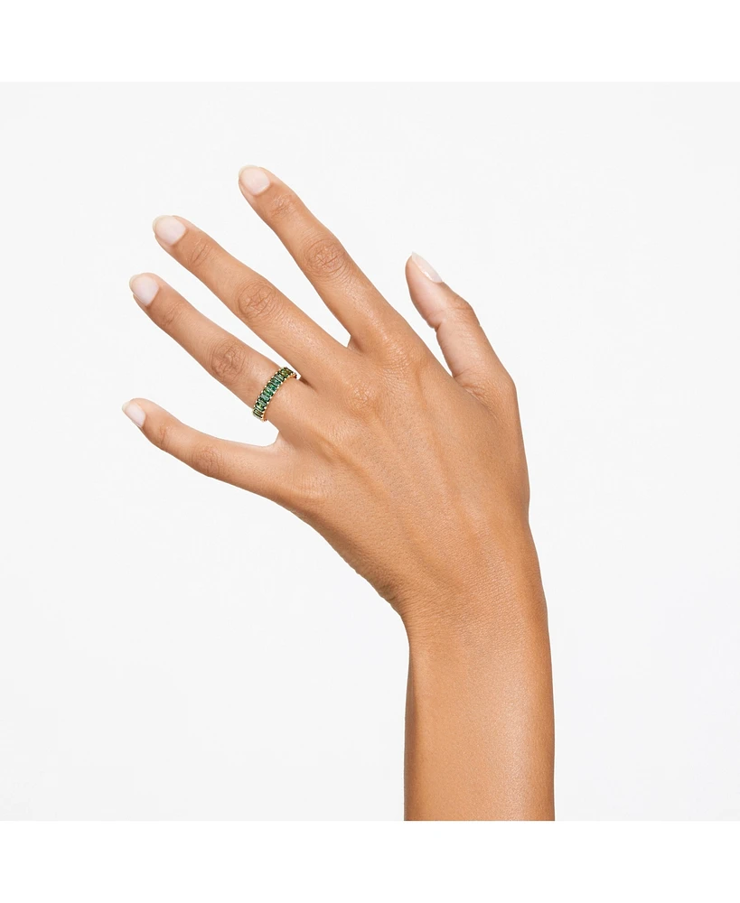 Swarovski Crystal Baguette Cut Green Matrix Ring