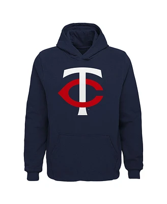 Big Boys and Girls Navy Minnesota Twins Team Primary Logo Pullover Hoodie