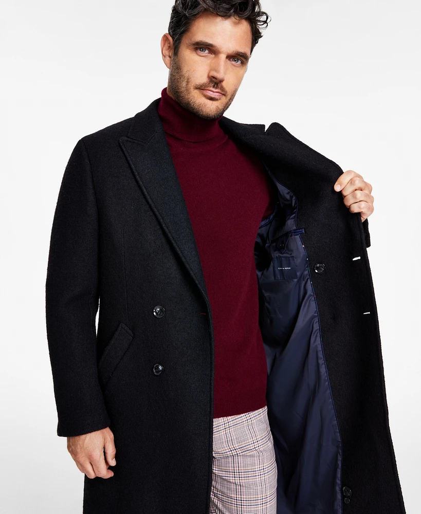 Tommy Hilfiger Men's Modern-Fit Solid Double-Breasted Overcoat