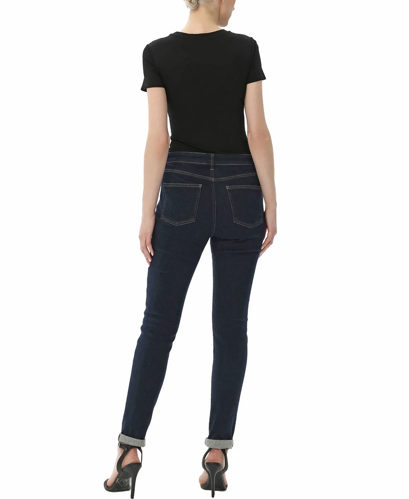 kimi + kai Women's Crew Neck Basic Bodysuit Top