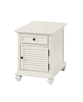 Steve Silver Charlestown 18" Wide Wooden Storage End Table with Usb Port