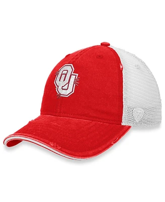 Women's Top of the World Crimson, White Oklahoma Sooners Radiant Trucker Snapback Hat