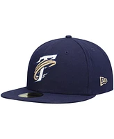 Men's New Era Navy Tri-City Dust Devils Authentic Collection Team Home 59FIFTY Fitted Hat