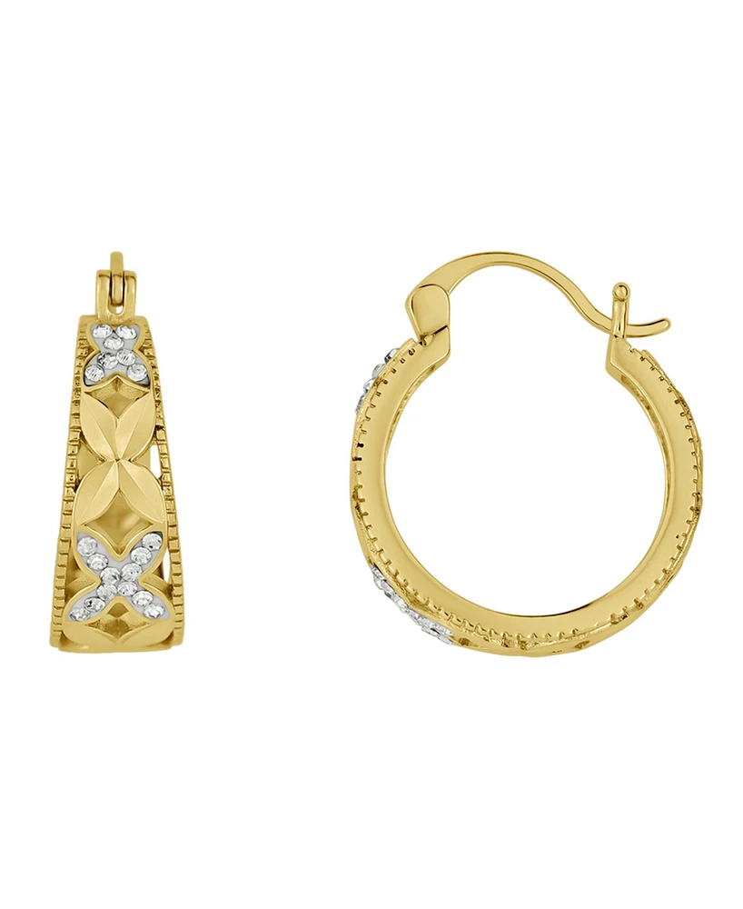 And Now This Crystal 18K Gold Plated Hoop Earring
