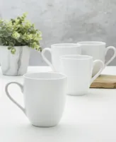 Fitz and Floyd Everyday Whiteware Coupe Mug 4 Piece Set