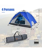4 Person Instant Pop-up Camping Tent 2-in-1 Double-Layer Waterproof Tent