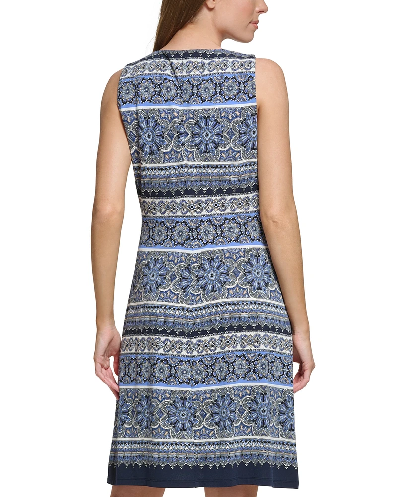 Tommy Hilfiger Women's Printed Jersey Sleeveless Dress