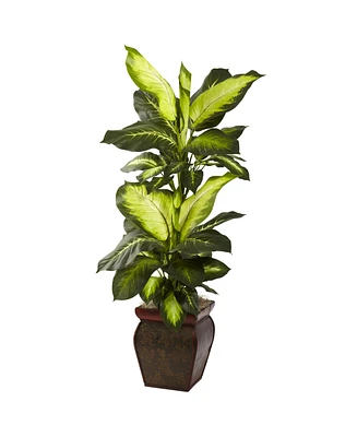 Nearly Natural Golden Dieffenbachia Artificial Plant in Decorative Planter