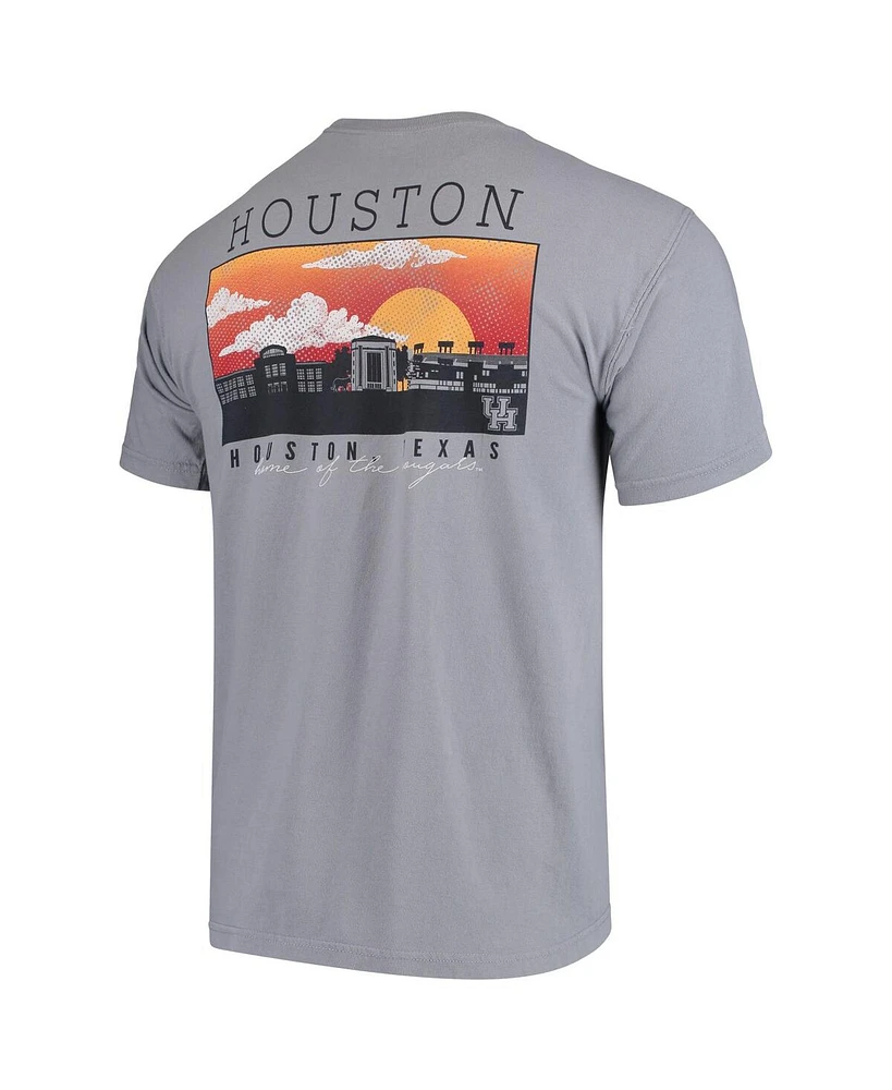 Men's Houston Cougars Comfort Colors Campus Scenery T-shirt - Gray