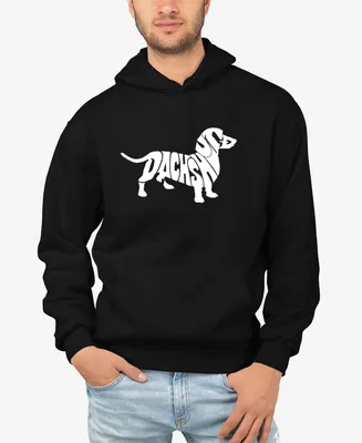 La Pop Art Men's Word Dachshund Long Sleeve Hooded Sweatshirt
