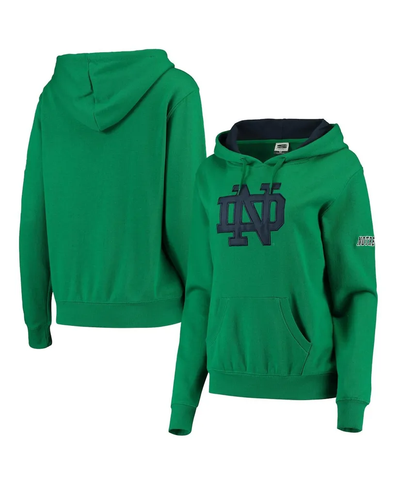 Women's Stadium Athletic Kelly Green Notre Dame Fighting Irish Big Logo Pullover Hoodie