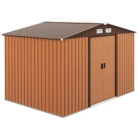 Outsunny 9' x 6' Steel Outdoor Utility Storage Tool Shed Kit Backyard