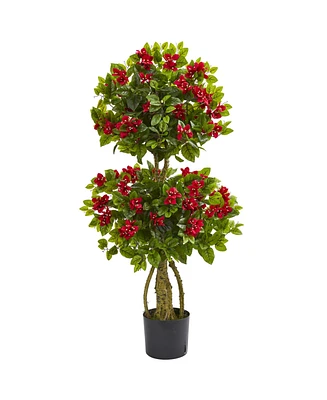 Nearly Natural 4' Double Bougainvillea Artificial Topiary Tree