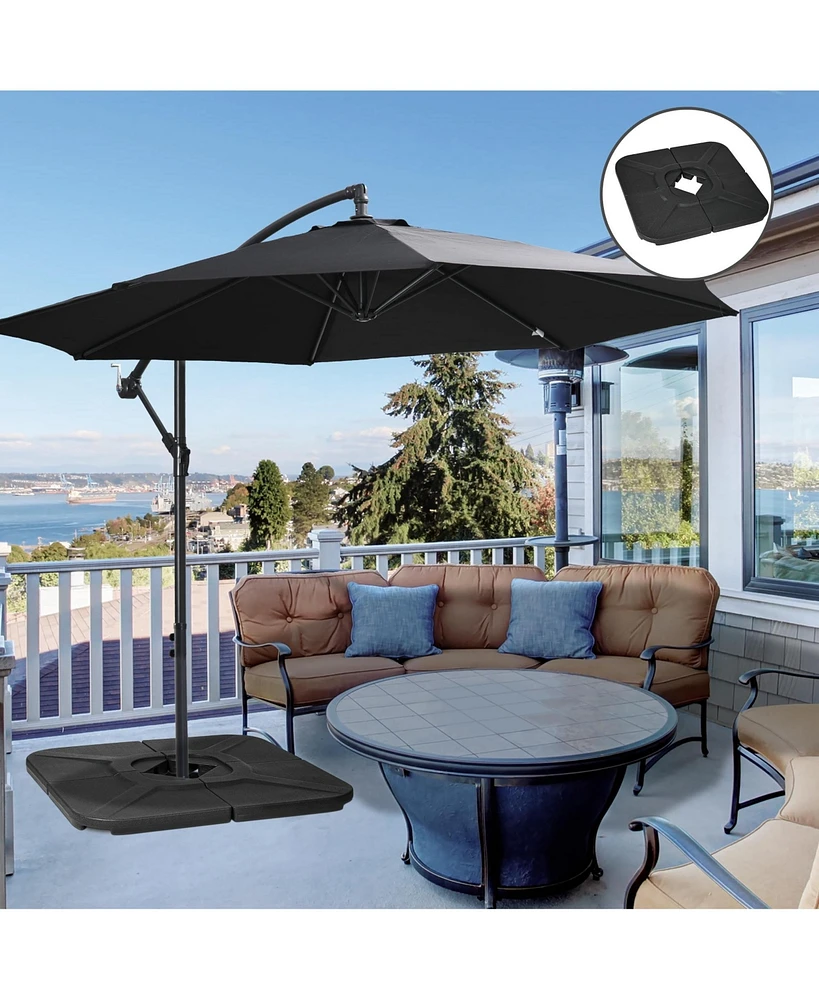 Outsunny 4-Piece 175lb Cantilever Patio Umbrella Base Weights for Offset Hanging Umbrella