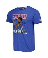 Men's Homage Joel Embiid Royal Philadelphia 76ers Caricature Tri-Blend T-shirt