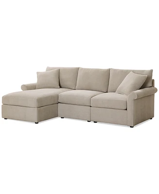 Closeout! Wrenley 99" 3-Pc. Fabric Modular Chaise Sectional Sofa, Created for Macy's