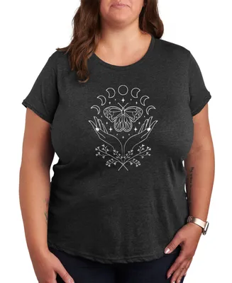 Hybrid Apparel Trendy Plus Size Cosmic Butterfly Graphic T-shirt