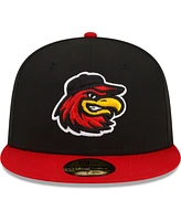 Men's New Era Black Rochester Red Wings Home Authentic Collection 59FIFTY Fitted Hat
