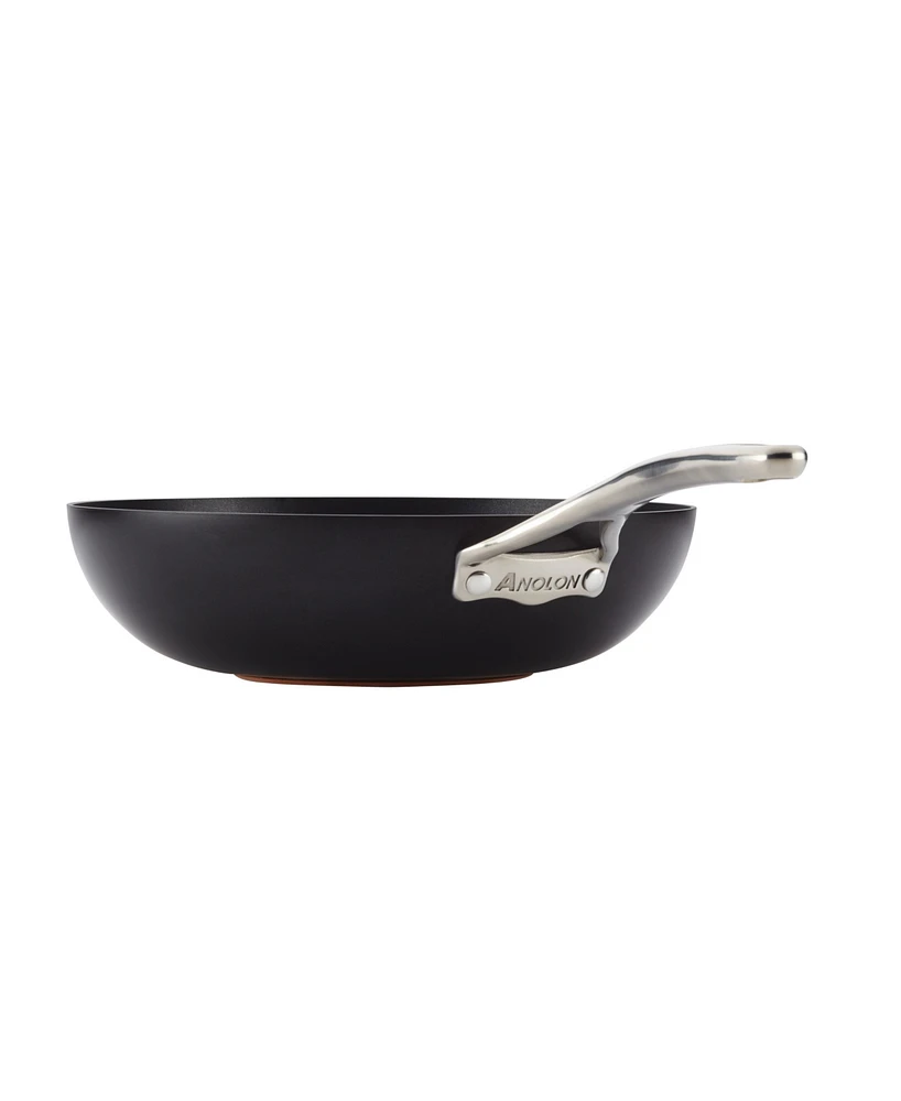 Anolon Nouvelle Copper Luxe Hard-Anodized Nonstick Stir Fry, 12", Onyx