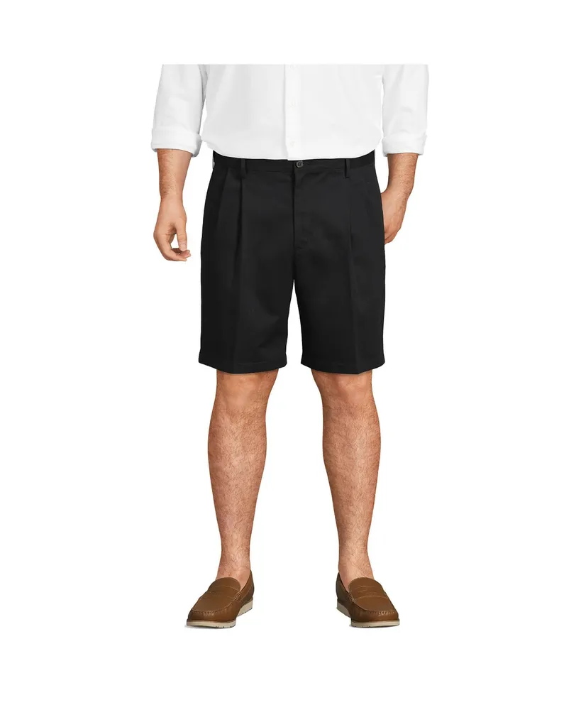 Lands' End Big & Tall No Iron 9" Comfort Waist Pleated Front Chino Short