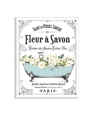 Stupell Industries Floral Parisian Bathroom Advertisement Wall Plaque Art