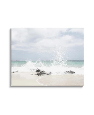 Stupell Industries Beach Coast Wave Splash Canvas Wall Art, 16" x 1.5" x 20"